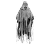 Geyoga Halloween Grim Reaper Costume Scary Hooded Cloak,Silver Gray,L