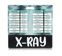 Geyoga X-Ray Tech Reference Card with Badge Holder Horizontal Anatomy and KVP Card ID Sheet Black for Radiology Tech Nurse Student Work Accessories