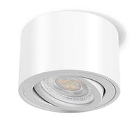 GeyouLux 1 x White Ceiling Spotlights - Extra Flat & 38° Swivel - Diameter 80 x 50 mm - Adjustable Surface Spotlight - 5W 500LM 4000K - LED Module 230 V Included - Aluminium LED Ceiling Spotlight