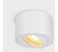 GeyouLux 1 x White Ceiling Spotlights - Extra Flat & 38° Swivel - Diameter 80 x 50 mm - Adjustable Surface Spotlight - 5W 500LM 3000K - LED Module 230 V Included - Aluminium LED Ceiling Spotlight