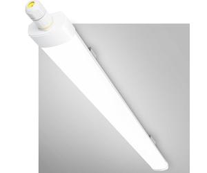 GeyouLux 5ft LED Batten Light, 60W 7560lm 5000K Cool White, IP65 Waterproof Garage Lighting with Earth Wire, 240 LEDs Flicker-Free Ceiling Strip Lights for Kitchen Workshop Office, White