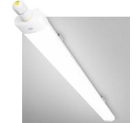 GeyouLux 5ft LED Batten Light with Motion Sensor, 60W 7560lm 5000K, IP65 Waterproof Linkable Garage Lighting with Earth Wire, 240 LEDs Flicker-Free Ceiling Strip Lights for Kitchen Workshop, White