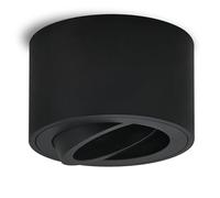 GeyouLux Ceiling spotΦ80 x 50 mm Ultra-Flat, 45° Rotatable Surface Mounted Spotlight, Aluminium Round Matt Black Surface Downlight Ceiling Lamp for LED Modules, Bulb Not Included