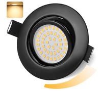 GeyouLux IP44 LED Downlights Dimmable Black 3000K 1 Pack