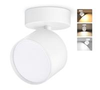 GeyouLux LED Adjustable Projection Spotlight, 7W 800LM Dimmable Ceiling Spotlights, 3000K/4000K/6500K 350° Rotation+90° LED Spotlight, Aluminium Round White Ceiling Spotlight Adjustable LED Spotlight,