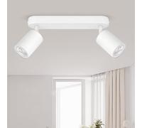 GeyouLux LED Ceiling Light with 2 Spotlights, Adjustable 350°+90°, Modern GU10 Ceiling Spotlights, Aluminium Ceiling Light Suitable for Kitchens, Living Rooms and Bedrooms (No Bulb)