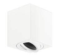 GeyouLux Swivelling Surface-Mounted Spotlight GU10 230V, Ceiling Spotlight Ø80x84mm, LED GU10 Socket, Downlight Lamp Lighting, White-Square