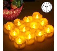 GEYUEYA Home LED Candles Flickering Flame, Pack of 12 Battery Operated LED Candles Ultra Realistic Lighting Festive Lights for Christmas, Birthday Parties, Batteries Included - Light Yellow