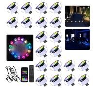 GEYUEYA Home RGBW LED Decking Lights,WiFi LED Deck Light IP67 Waterproof Ø45MM 12V Led Recessed Lights Timer Work with Alexa/Google Assistant for Garden,Yard,Stair,Patio,Floor-20 Pack