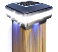GEYUEYA Home Solar LED Post Lights Outdoor Garden IP65 Waterproof Square Black Landscape Solar Post Lights for Patio Fence Deck 4x4 5x5 6x6 inch Wooden Posts