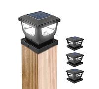 GEYUEYA Home Solar Post Lights for 3x3 4x4 inch Wooden Posts Cap, 4 Packs