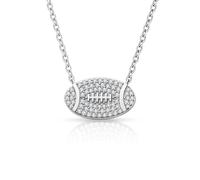 Geyunxu Moissanite Rugby Pendant Football Pendant Necklace D Color VVS1 18K Gold Plated 925 Sterling Silver Football Pendant Necklace