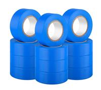 GEYYANG 12 Pack Blue Flagging Tape, Non-Adhesive Plastic Ribbon Tree Marking Tape, for Following a Game Trail, Surveying Property, Marking an Area and Workplace Use,3.35 Mil Thick,1" x 100ft