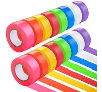 GEYYANG 16 Pack Flagging Tape Assorted Colors, Non-Adhesive Plastic Ribbon Tree Marking Tape, for Following a Game Trail, Surveying Property or Marking an Area, 3.35 Mil Thick,1" x 100ft