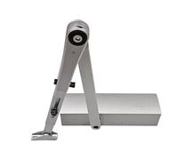 GEZE TS 2000 V BC Silver Linkage Door Closer for Single Leaf Doors up to 1250 mm Wing Width with On/Off Locking Rod 102445 and Mounting Plate/Set 3 in 1