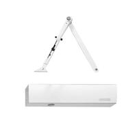 Geze TS 4000V Door Closer White RAL 9016 with Locking Rod and Mounting Plate - Suitable for Fire and Smoke Protection Doors