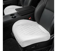 GEZHOUBA 2PCS Front Bottom Seat Covers Fit for Tesla Model Y/3, Breathable Luxury Leather Car Seat Cover Anti-Slip Full-Wrap Protector Compatible with 2025 2024 Model Y/3 (White)