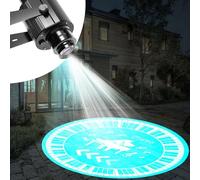GEZHOUBA 35W LED Logo GOBO Projector Outdoor, Custom Logo GOBO Light for Wedding Advertising, Rotating Image GOBO Light for Hotel Company Store, Outdoor Indoor Use