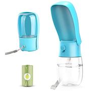 Gezimetie Dog Water Bottle - Foldable Dog Water Dispenser for Walking with Dog Waste Bag, Portable Pet Water Bottle for Travel, BPA Free Water Bottle for Cat, Rabbit,Puppy and Other Animal 300ML