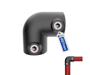 GeZu Impex 2 Way Elbow Pipe Connector Ø 27 mm Hot Dip Galvanized Black Powder Coated 90° Elbow Clamp Fitting Pipe Connector for Handrails & Frames