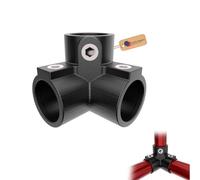 GeZu Impex 3 Way Corner Elbow Tube Connector Ø 27 mm Hot Dip Galvanised Black Powder Coated 90° Pipe Key Clamp Fitting & Corner Connector