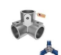 GeZu Impex 3 Way Corner Elbow Tube Connector Ø 42 mm Hot Dip Galvanised Silver 90° Pipe Key Clamp Fitting & Corner Connector