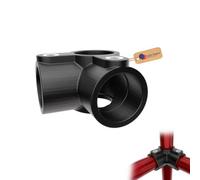 Gezu Impex 3 Way Mid Rail Corner Clamp 42 mm Hot Dip Galvanised Silver 3 Way Through Corner Tube Clamp Fitting & Pipe Connector
