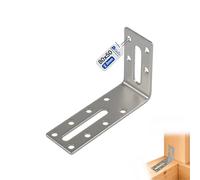 GeZu Impex Adjustable Angle Bracket 80 x 50 x 30 mm Galvanised Slotted L Bracket Adjustable Angle Mounting Plate 90 Degree Corner Braces Wood Connector
