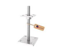 GeZu Impex Adjustable Post Support Welded Nut 80 x 80 mm Hot Dip Galvanised Set of 8 Height Adjust Holder Elevated Base