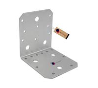 GeZu Impex Angle Bracket 105 x 105 x 90 mm Galvanised Set of 18 Perforated Corner Braces Brackets Connector Wood