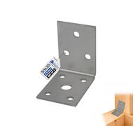 GeZu Impex Angle Bracket 50 x 50 x 35 mm Galvanised Set of 4 Perforated Corner Braces Brackets Connector Wood