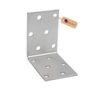 GeZu Impex Angle Bracket 60 x 60 x 40 mm Galvanised Set of 4 Perforated Corner Braces Brackets Connector Wood