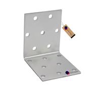 GeZu Impex Angle Bracket 60 x 60 x 50 mm Galvanised Set of 10 Perforated Corner Braces Brackets Connector Wood