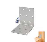 GeZu Impex Angle Bracket 60 x 60 x 50 mm Galvanised Set of 4 Perforated Corner Braces Brackets Connector Wood