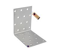 GeZu Impex Angle Bracket 80 x 80 x 60 mm Galvanised Set of 10 Perforated Corner Braces Brackets Connector Wood