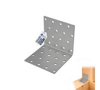 GeZu Impex Angle Bracket 80 x 80 x 80 mm | 90° Set of 4 | Galvanised Perforated Corner Braces Brackets Connector Wood