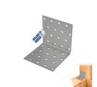 Gezu Impex Angle Bracket 80 X 80 X 80 mm Galvanised Perforated Corner Braces Brackets Connector Wood