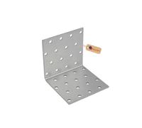 GeZu Impex Angle Bracket 80 x 80 x 80 mm Galvanised Set of 10 Perforated Corner Braces Brackets Connector Wood
