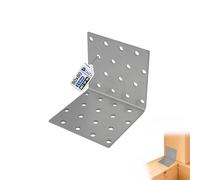GeZu Impex Angle Bracket 80 x 80 x 80 mm Galvanised Set of 50 Perforated Corner Braces Brackets Connector Wood