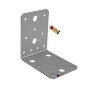 GeZu Impex Angle Bracket 90 x 90 x 65 mm Galvanised Set of 4 Perforated Corner Braces Brackets Connector Wood