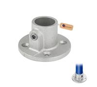 GeZu Impex Base Plate Tube Clamp Ø 27 mm Hot Dip Galvanised Silver Railing Base Flange Clamp Pipe Handrail Fitting