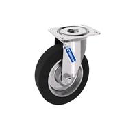 GeZu Impex Caster Wheels 160 x 40 mm Galvanised Heavy Duty Swivel Casters Industrial Polyurethane Solid Rubber Wheel for Workbenches Furniture Trolley & Equipment