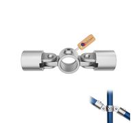 GeZu Impex Double Inline Swivel Combination Ø 42 mm Hot Dip Galvanised Silver Interclamp Double Swivel Socket Adjustable Tube Clamp Fitting for Handrails