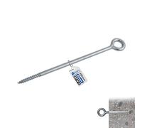 GeZu Impex Eye Bolt 400 mm Galvanised Set of 12 Eye screws hooks heavy duty screw in
