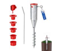 Gezu Impex Fence Post Parasol Spike Support Hot Dip Galvanised - Ground Screw Holder Round Universal - R 25 To R 62 mm
