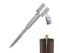 GeZu Impex Ground Screw 102 x 102 x 865 mm Hot Dip Galvanised Set of 4 Single Screw Floor Sleeves, Pole, Support Legs