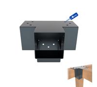 Gezu Impex Heavy Duty Anthracite Grey Post Connector X Shape - Pergola 4 Way Corner Connector - 81 X 81 mm (Pack Of 12)