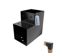 Gezu Impex Heavy Duty Black Pergola L Shape Post Connector - 121 X 121 mm
