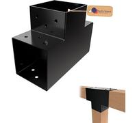 Gezu Impex Heavy Duty Black Post Connector T Shape - Pergola 3 Beam Post Connector - 71 X 71 mm