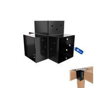 Gezu Impex Heavy Duty Black Post Connector X Shape - Pergola 4 Way Corner Connector - 71 X 71 mm (Pack Of 12)